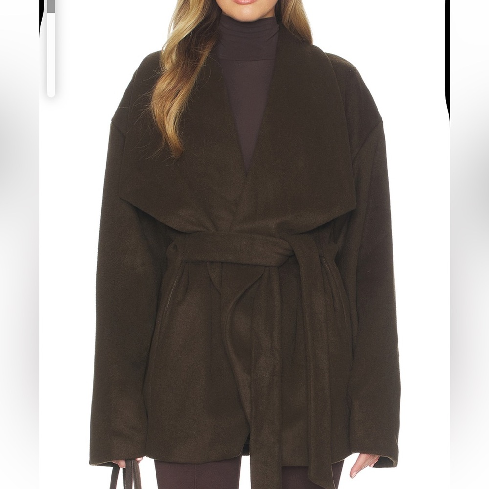 sndys tiarne wool jacket in coffee